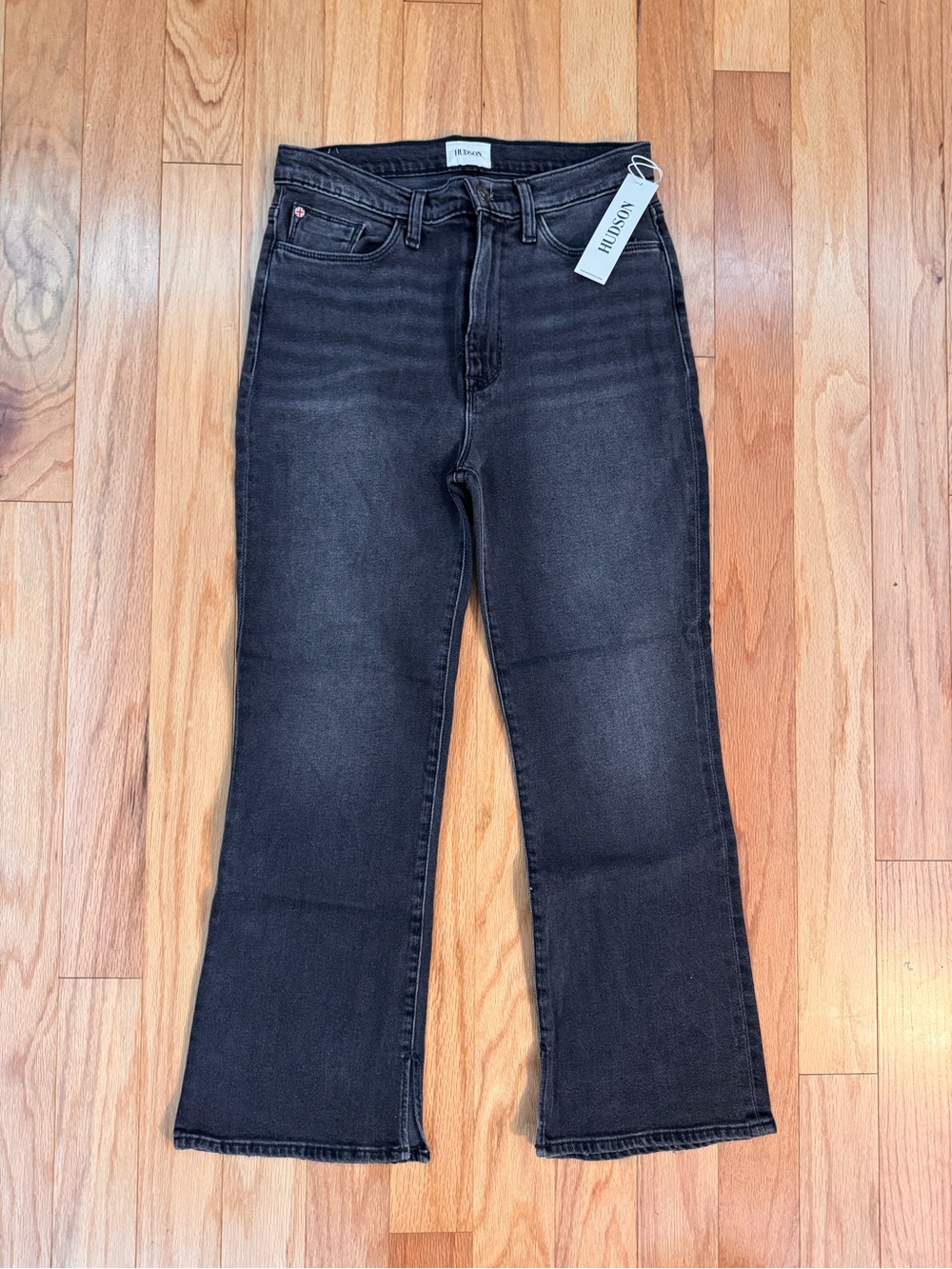 NWT Hudson Blair High Rise Bootcut Crop Jeans Demitria Black 29